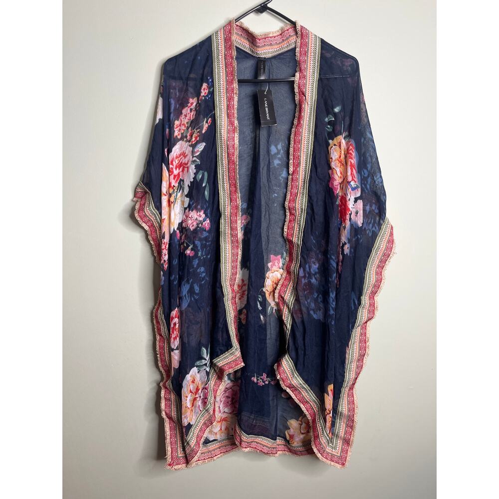 Lane Bryant Sheer Kimono Duster Floral One Size